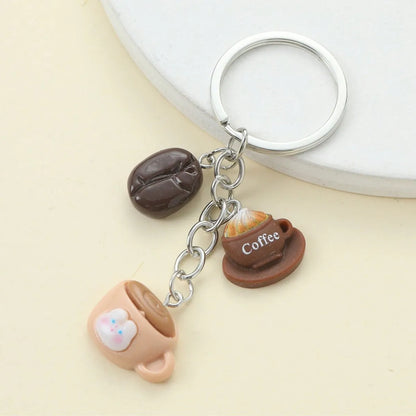 Cute Animal Cartoon Letter Resin Asymmetrical Keychain