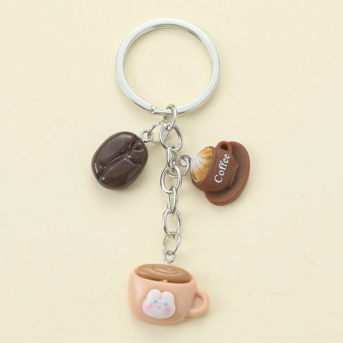 Cute Animal Cartoon Letter Resin Asymmetrical Keychain