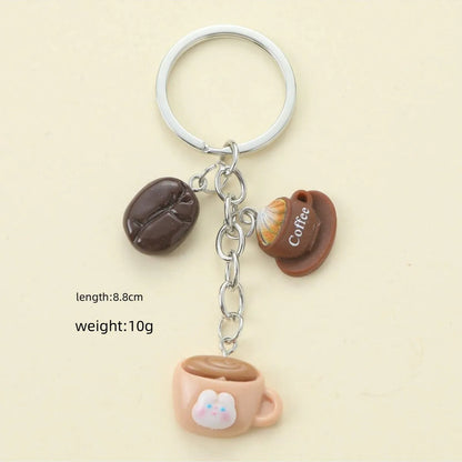 Cute Animal Cartoon Letter Resin Asymmetrical Keychain