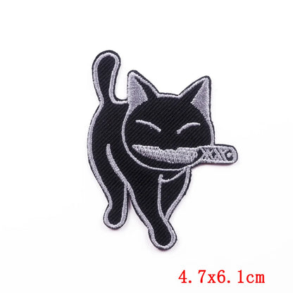 New Cartoon Cute Cat Embroidery Cloth Sticker