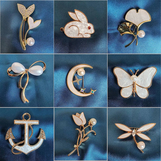 Cute Animal Flower Alloy Inlay Imitation Shell Women'S Brooches