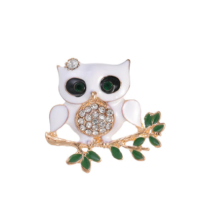 Cute Animal Leaves Apple Alloy Inlay Rhinestones Pearl Women'S Brooches