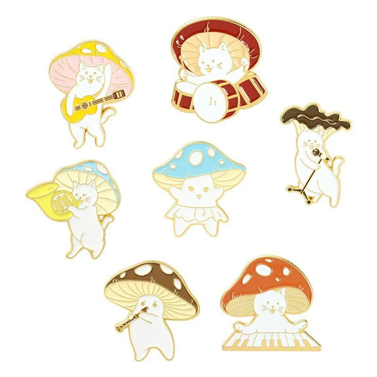 Cute Animal Mushroom Alloy Stoving Varnish Unisex Brooches