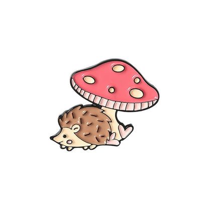 Cute Animal Mushroom Alloy Stoving Varnish Unisex Brooches