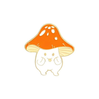 Cute Animal Mushroom Alloy Stoving Varnish Unisex Brooches