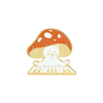 Cute Animal Mushroom Alloy Stoving Varnish Unisex Brooches