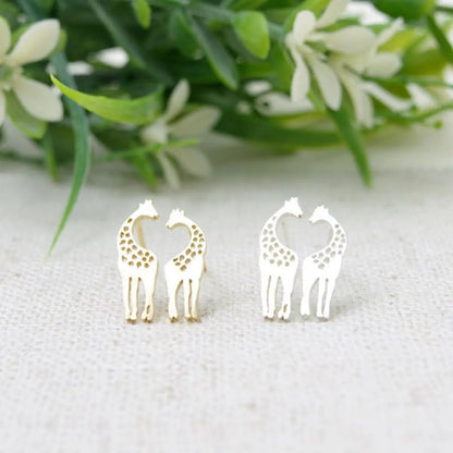 Cute Animal Pair Of Giraffe Alloy Earrings Nhcu152965