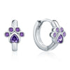 Cute Animal Paw Print Sterling Silver Inlay Glass Zircon White Gold Plated Women'S Jewelry Set