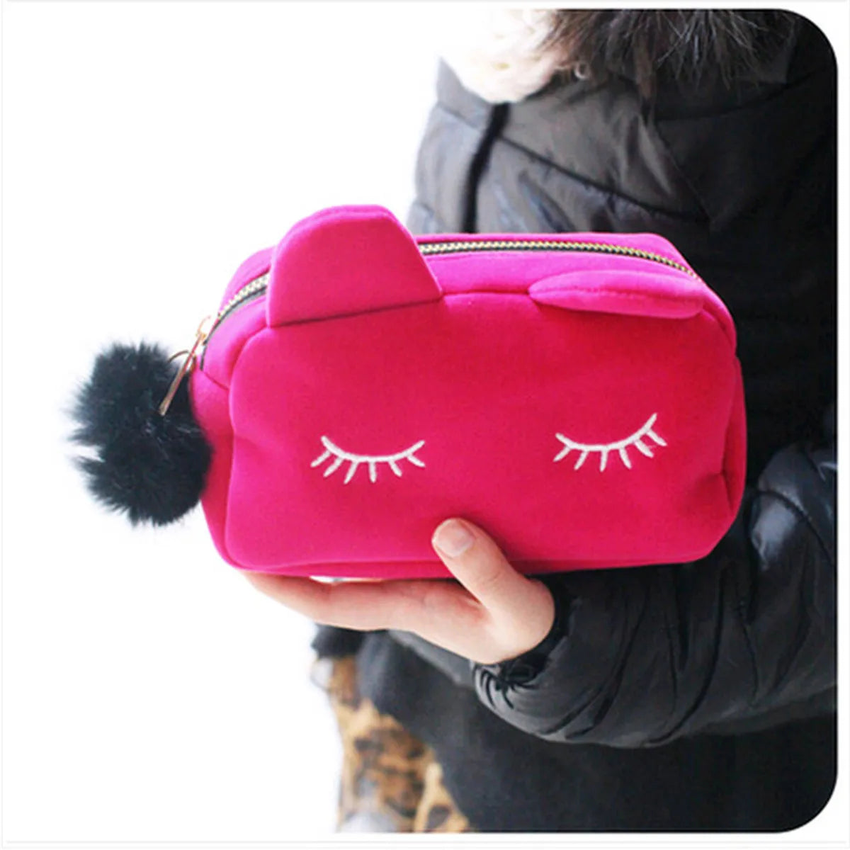 Cute Animal Polyester Square Makeup Bags