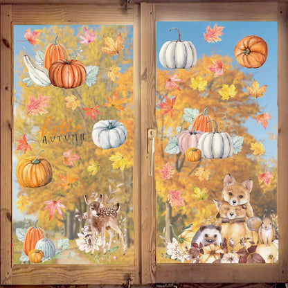 Cute Animal Pumpkin PVC Wall Art