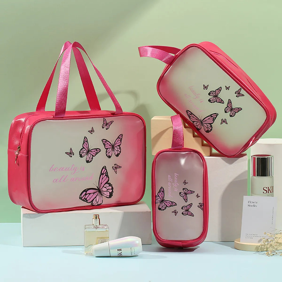 Cute Animal Pvc Pu Leather Square Makeup Bags