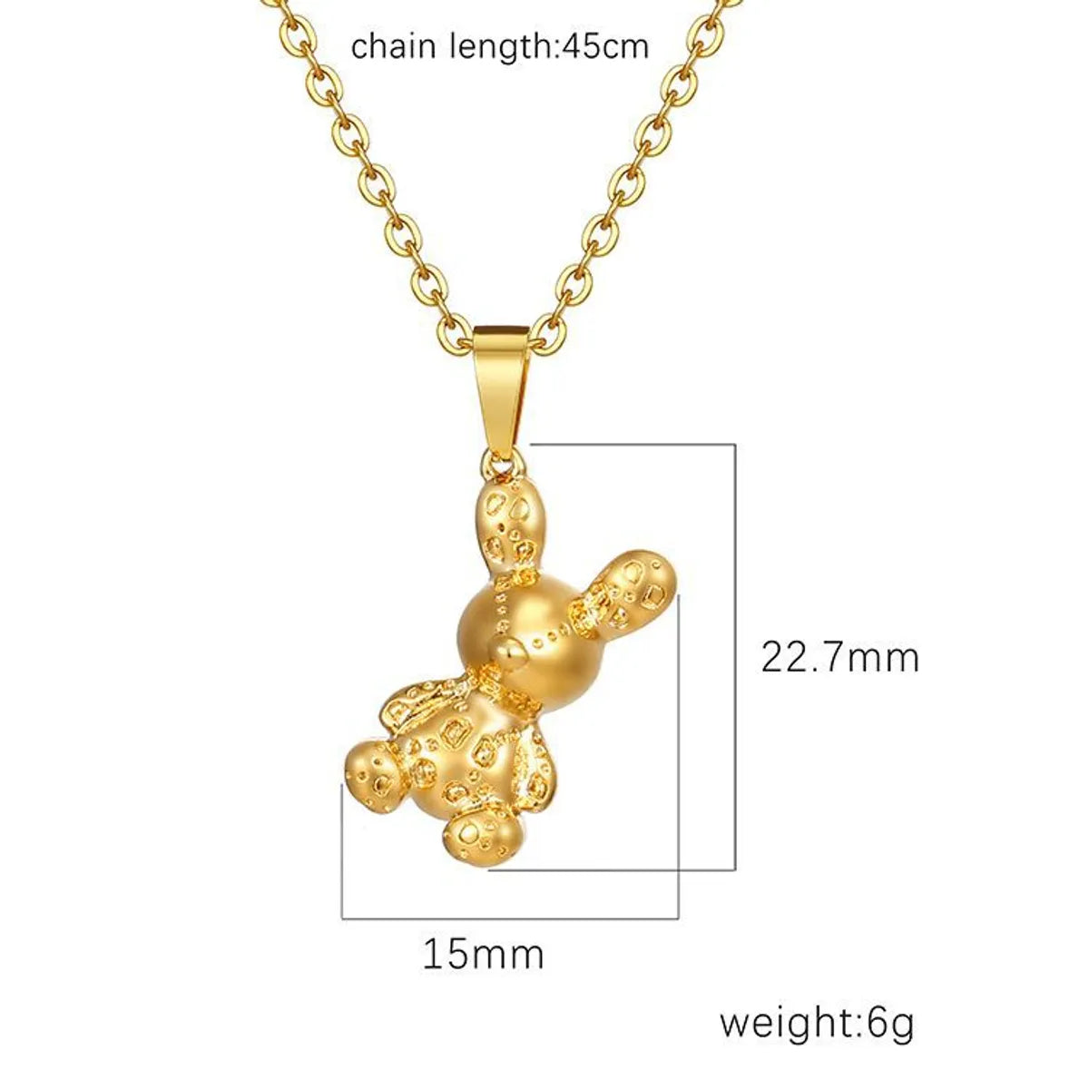 Cute Animal Stainless Steel Plating Pendant Necklace