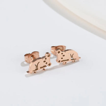 Cute Animal Titanium Steel Plating Ear Studs 1 Pair