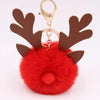 Cute Antlers Pu Leather Plush Plating Christmas Bag Pendant Keychain