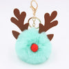 Cute Antlers Pu Leather Plush Plating Christmas Bag Pendant Keychain