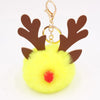 Cute Antlers Pu Leather Plush Plating Christmas Bag Pendant Keychain