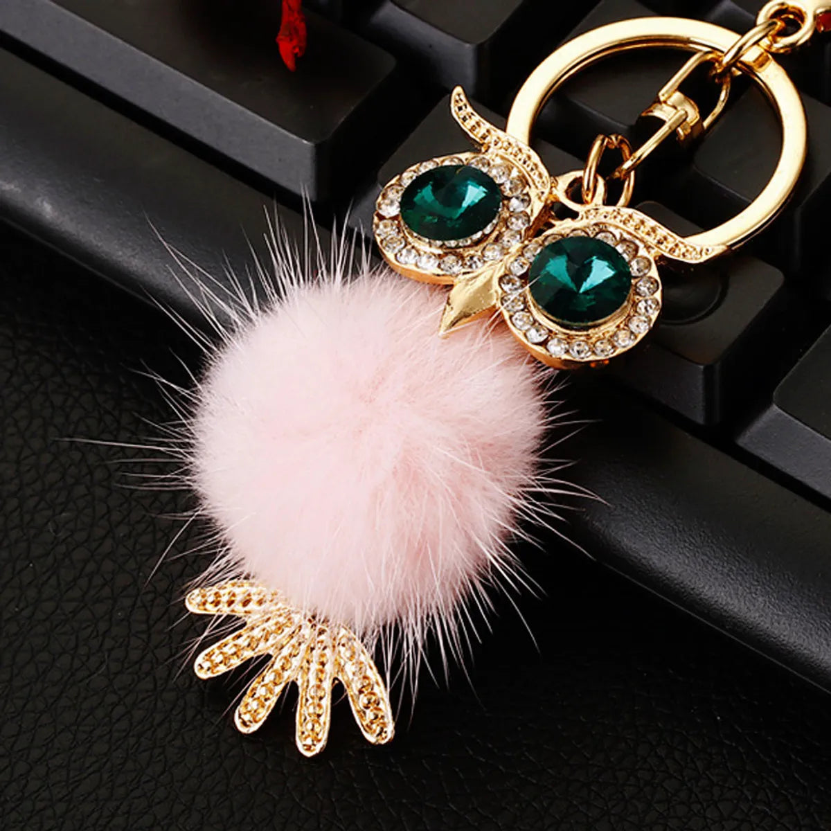 Cute Artistic Color Block Metal Inlay Rhinestones Women'S Keychain