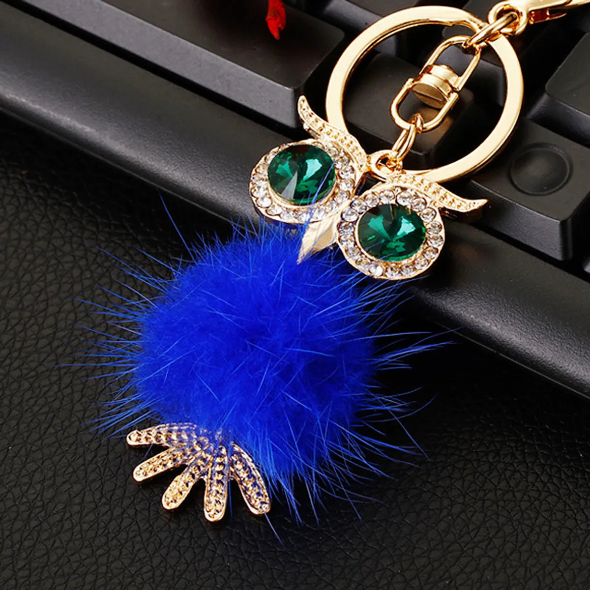 Cute Artistic Color Block Metal Inlay Rhinestones Women'S Keychain