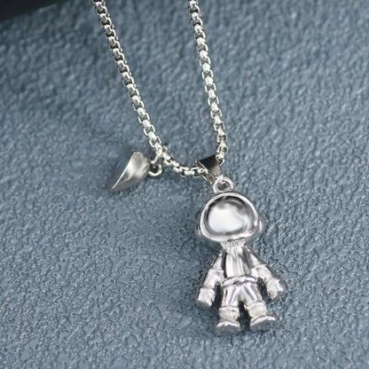 Cute Astronaut Alloy Plating Couple Pendant Necklace