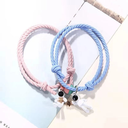 Cute Astronaut Star Alloy Stretch Satin Knitting Women'S Bracelets