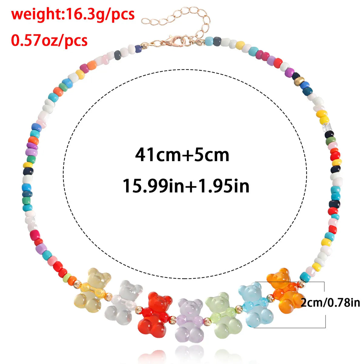 Cute Bear Alloy Beaded Plating Necklace