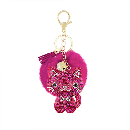 Cute Bear Alloy Inlay Rhinestones Keychain