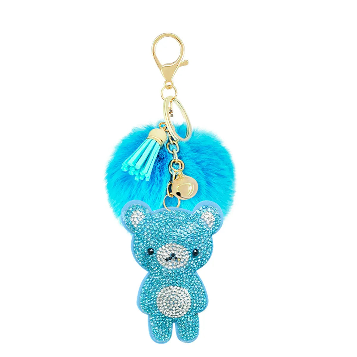 Cute Bear Alloy Inlay Rhinestones Keychain