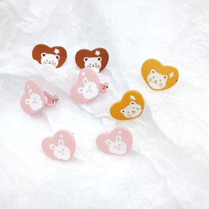 Cute Bear Alloy Stoving Varnish Ear Studs