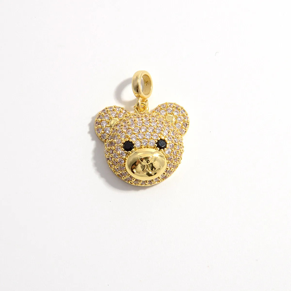 Cute Bear Copper Inlay Zircon Charms Jewelry Accessories