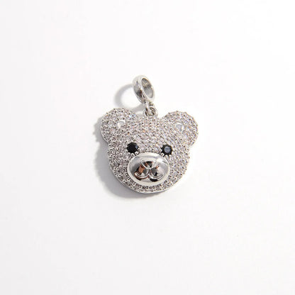 Cute Bear Copper Inlay Zircon Charms Jewelry Accessories