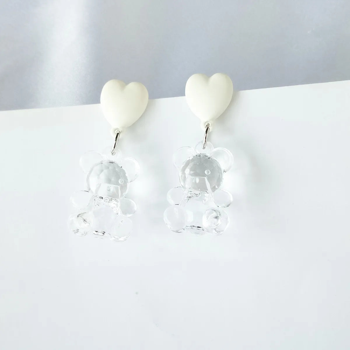 Cute Bear Heart Shape Alloy Stoving Varnish Women's Drop Earrings