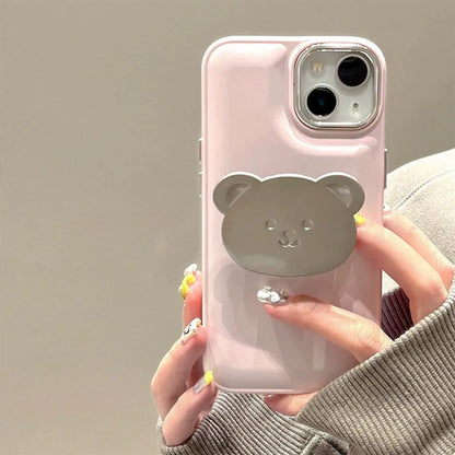 Cute Bear Heart Shape Silica Gel   Phone Cases