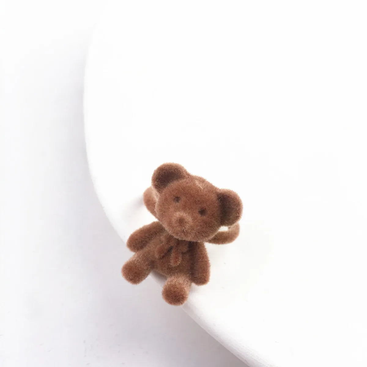 Cute Bear Plastic Flocking Women'S Open Ring 1 Piece