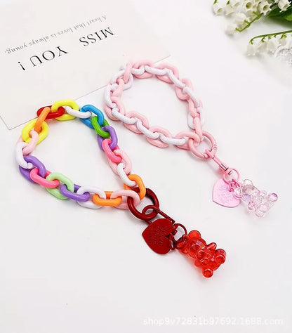 Cute Bear Plastic Mobile Phone Chain