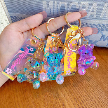 Cute Bear Resin Bag Pendant Keychain