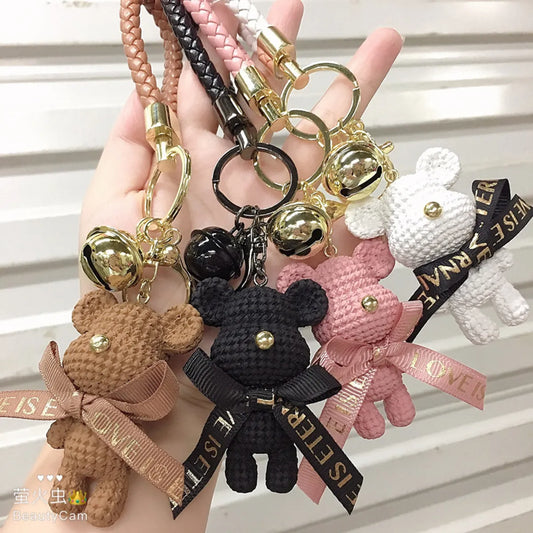 Cute Bear Resin Metal Unisex Bag Pendant Keychain