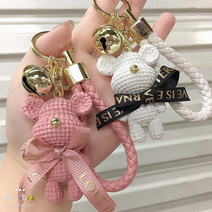 Cute Bear Resin Metal Unisex Bag Pendant Keychain