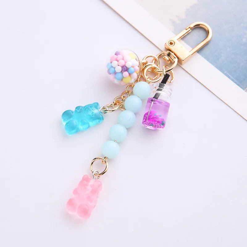 Cute Bear Resin Metal Women'S Bag Pendant Keychain