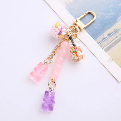 Cute Bear Resin Metal Women'S Bag Pendant Keychain