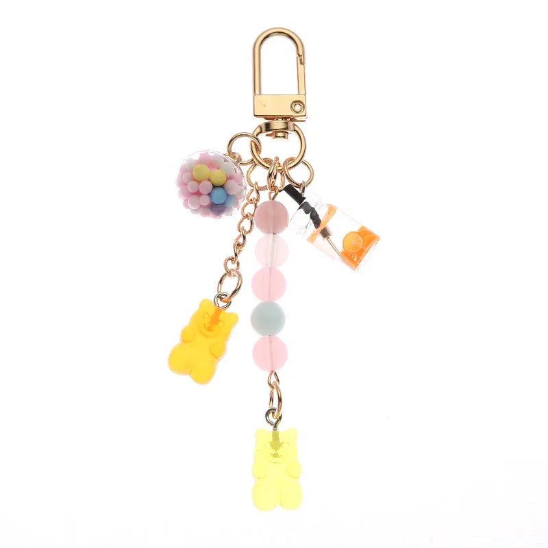 Cute Bear Resin Metal Women'S Bag Pendant Keychain