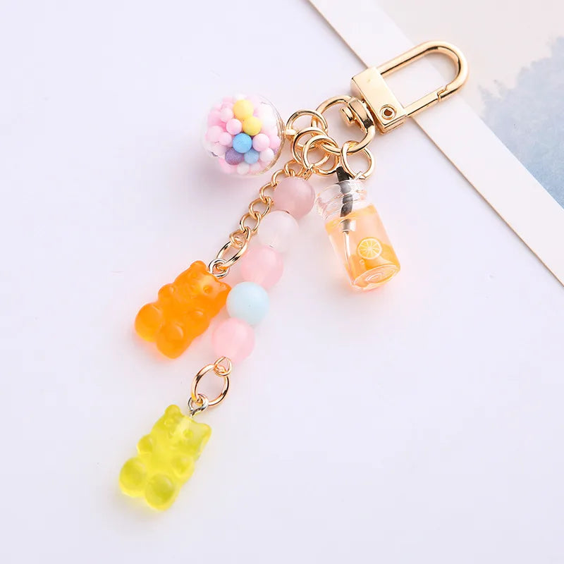 Cute Bear Resin Metal Women'S Bag Pendant Keychain