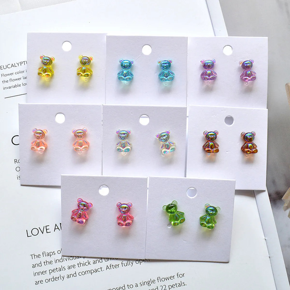 Cute Bear Resin Women's Ear Studs 1 Pair