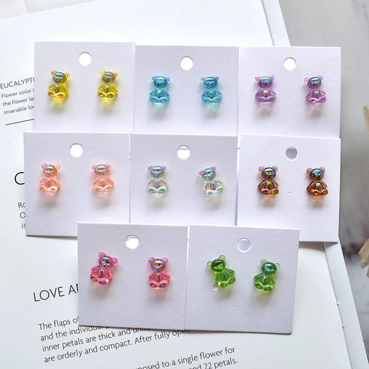 Cute Bear Resin Women's Ear Studs 1 Pair