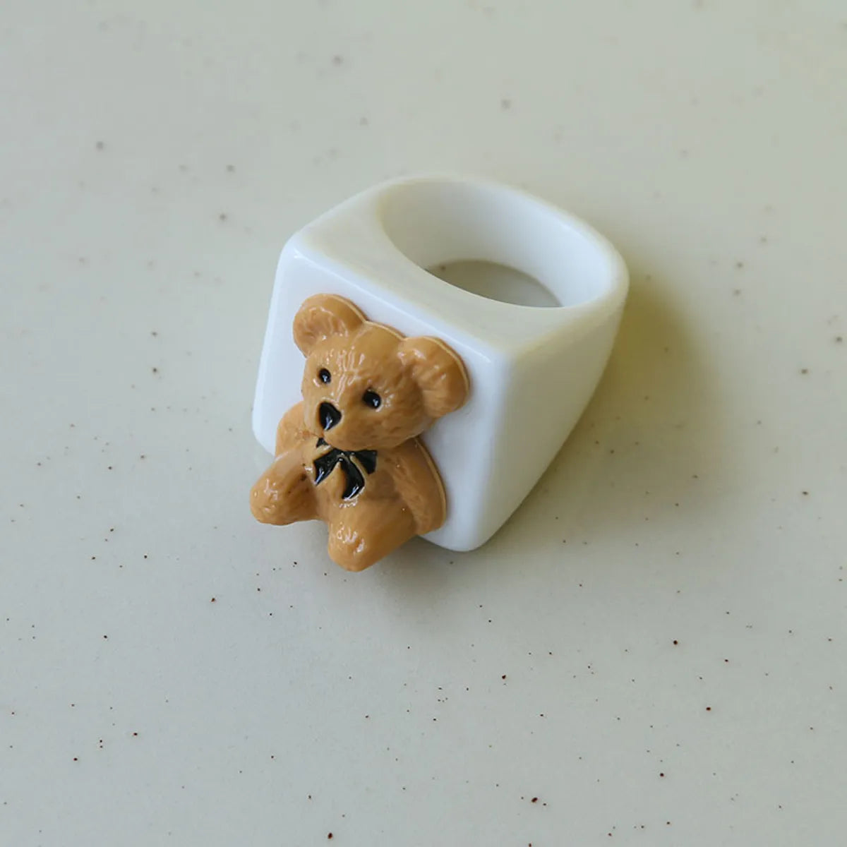 Cute Bear Synthetic Resin Women'S Rings