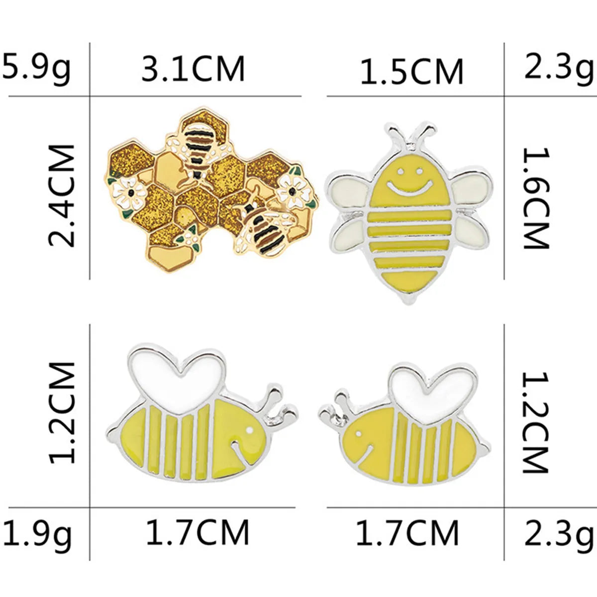 Cute Bee Alloy Metal Plating Unisex Brooches Collar Pin