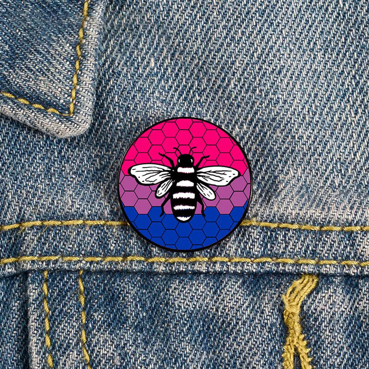 Cute Bee Metal Printing Unisex Brooches