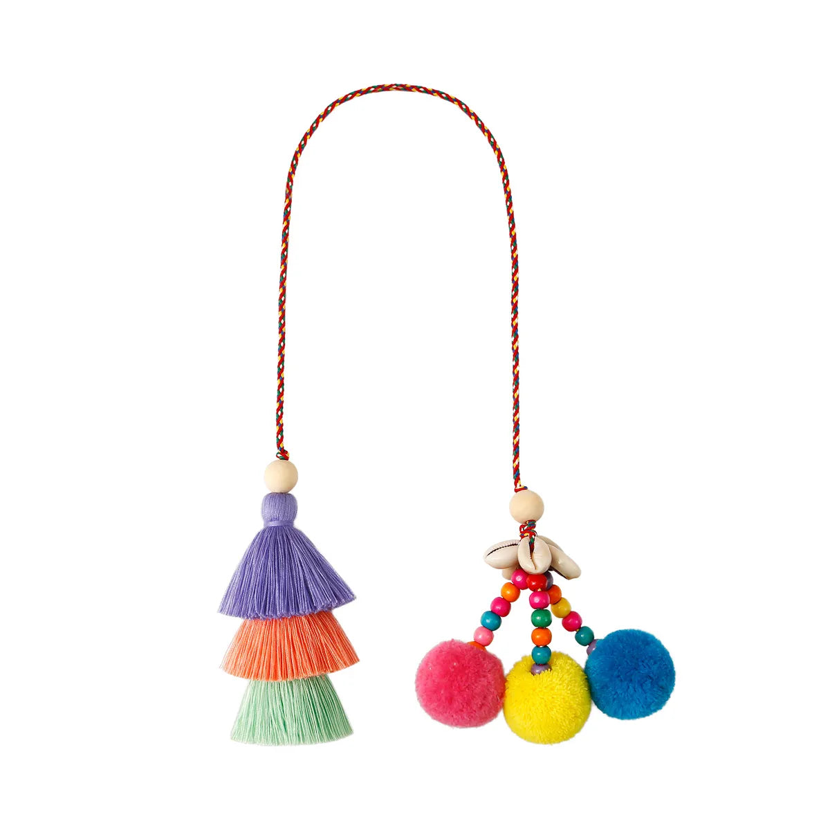 Cute Bohemian Sweet Color Block Cotton Bag Pendant