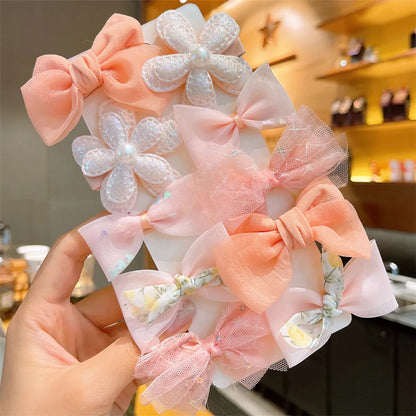 Cute Bow Knot Cloth Handmade Hair Clip 1 Set