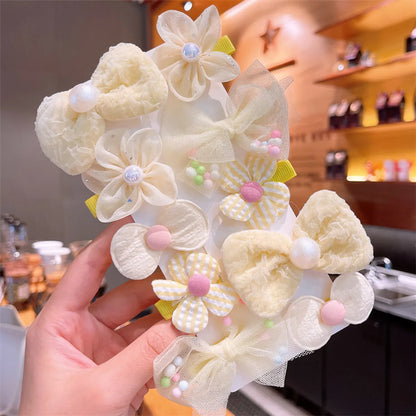 Cute Bow Knot Cloth Handmade Hair Clip 1 Set