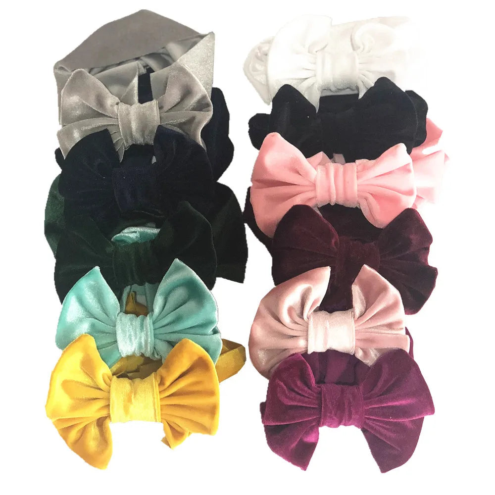 Cute Bow Knot Gold Velvet Hair Band